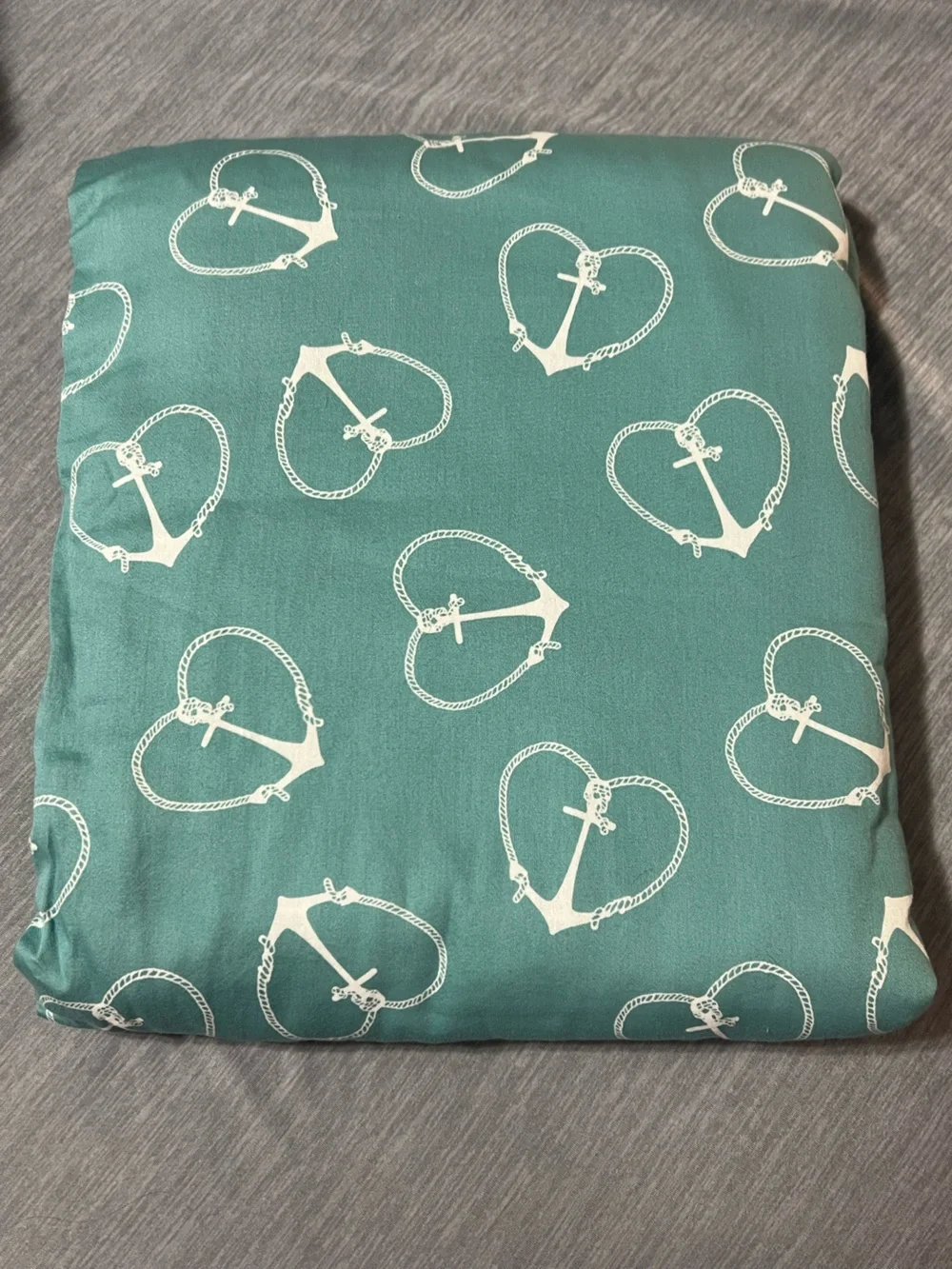 3 PC Aqua Anchor Heart Duvet Set